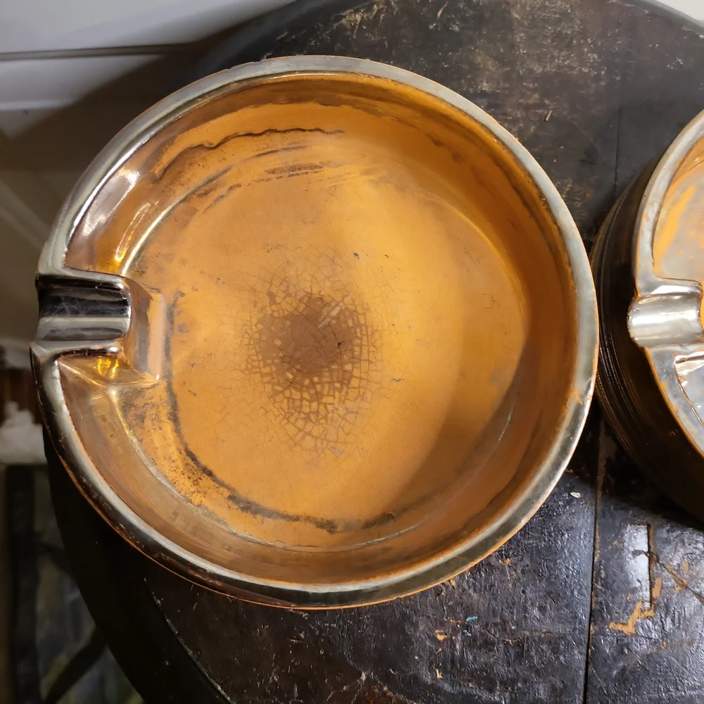 Bitossi Mid-century Modern Raymor Gold Colored Ceramic Ash Trays ltaly - Picture 5 of 14